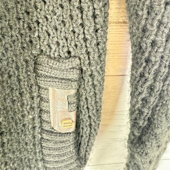 Leif Nelson medium men toggle Cozy Cabin Black sweater chunky knit fisherman - Picture 11 of 13